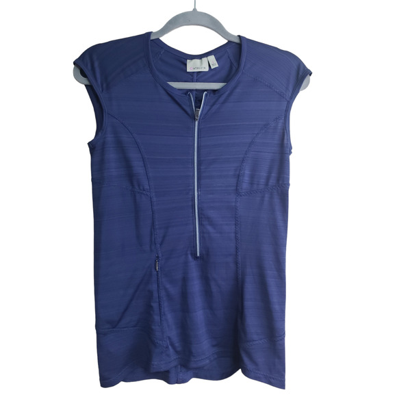 Athleta Blue Athletic Pullover 3/4 Zip Top size S Casual Yoga Workout Gym Outdoo - Picture 1 of 8